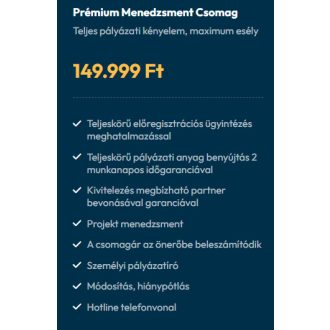 Prémium Menedzsment csomag - Pályázatírás